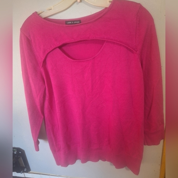 COPY - Cable & Gauge - Slit Chest Pink Top M - Picture 2 of 3